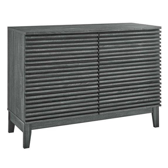 Modway Render 6-Drawer Modern Particleboard Wood Dresser in Charcoal