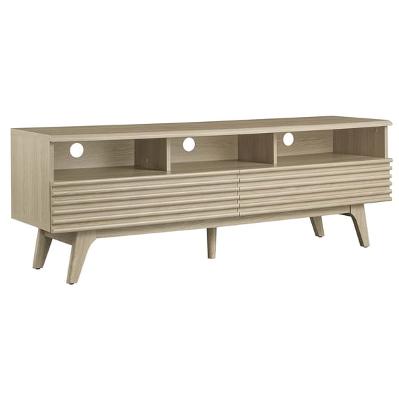 Modway Render Particleboard and Laminate TV Stand for TVs up to 66" in Oak