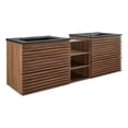 thumbnail image 1 of Modway Render Wall-Mount Bathroom Vanity in Walnut/Black, 1 of 11