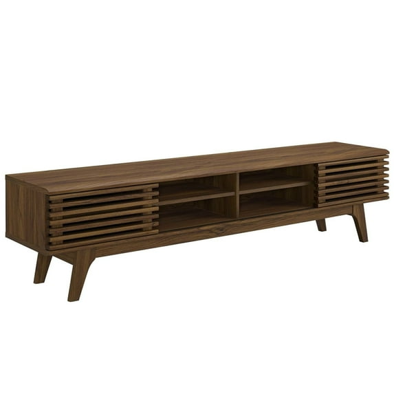 Modway Render 70" Entertainment Center TV Stand in Walnut Walnut