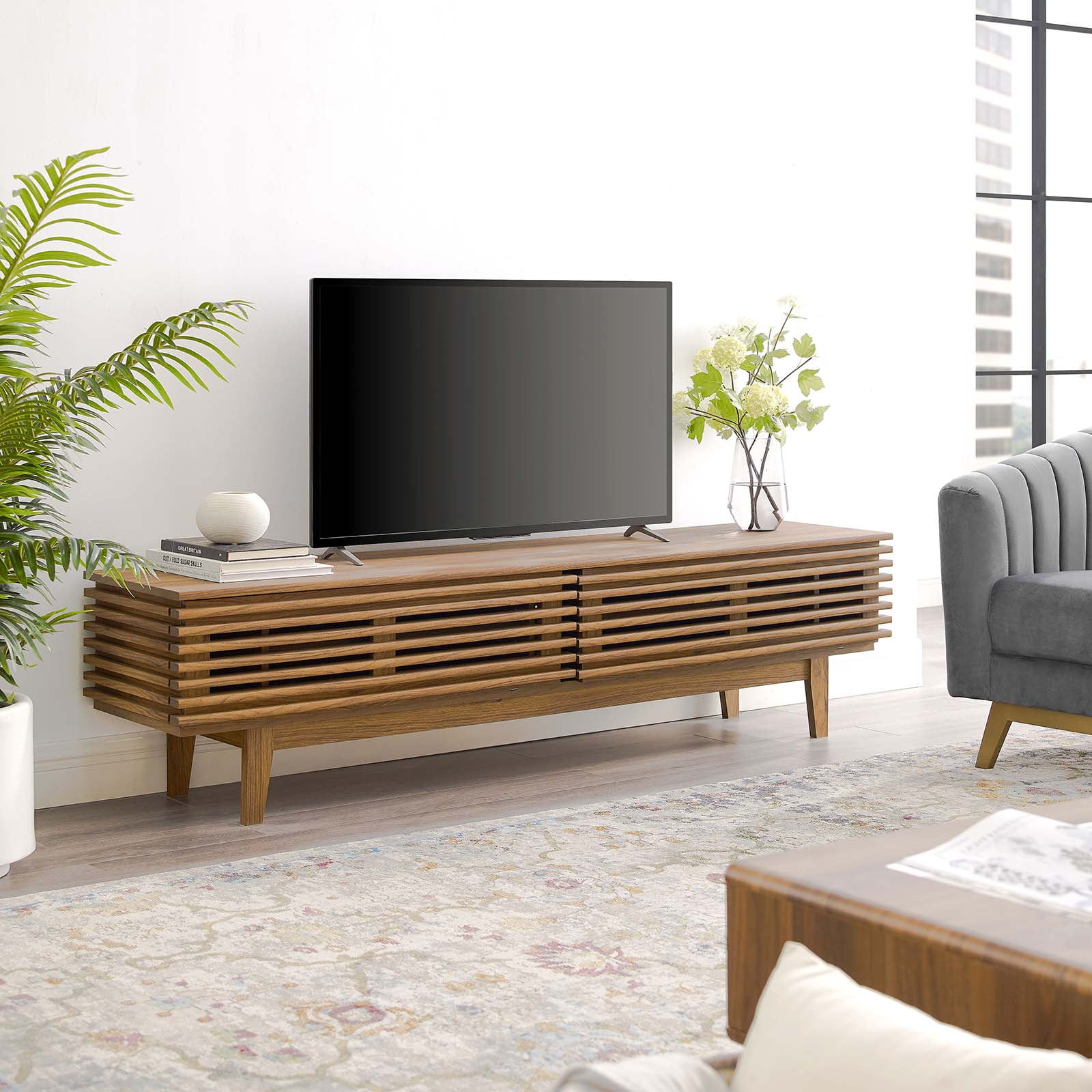 Modway Render 71 TV Stand in Walnut