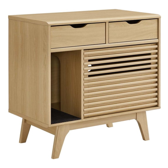 Render Cat Cabinet in Oak
