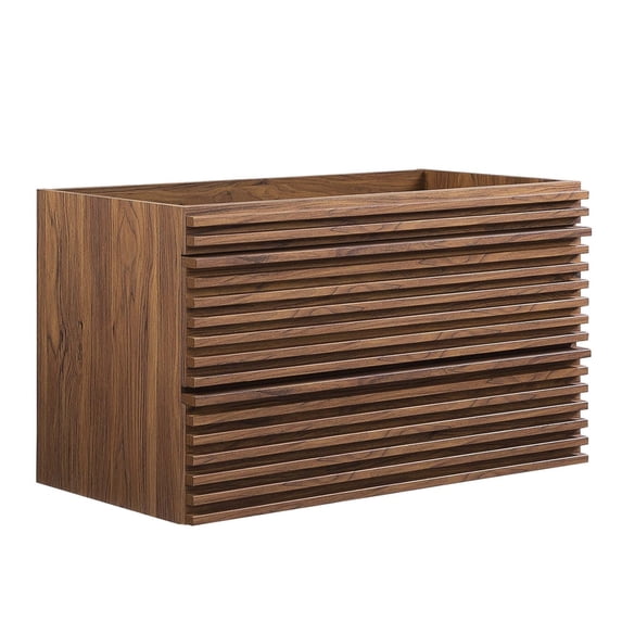 Modway Render Durable Bathroom Vanity, MDF Walnut, 36" W, 57 lb