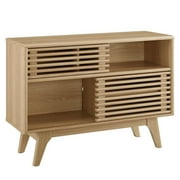 Modway Render Modern Style Particleboard Wood Display Stand in Oak