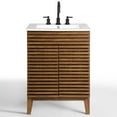 thumbnail image 1 of Modway Render Modern Style Wood Bathroom Vanity in Walnut and White, 1 of 9