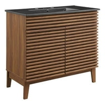 Modway Render 36" Bathroom Vanity in Walnut Black