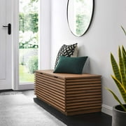 Modway Render Particleboard and Laminate Storage Bench in Walnut