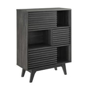 Modway Render Three-Tier Display Storage Cabinet Stand in Charcoal