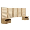 thumbnail image 1 of Modway Render Wall Mount Queen Headboard and Modern Nightstands in Oak, 1 of 8