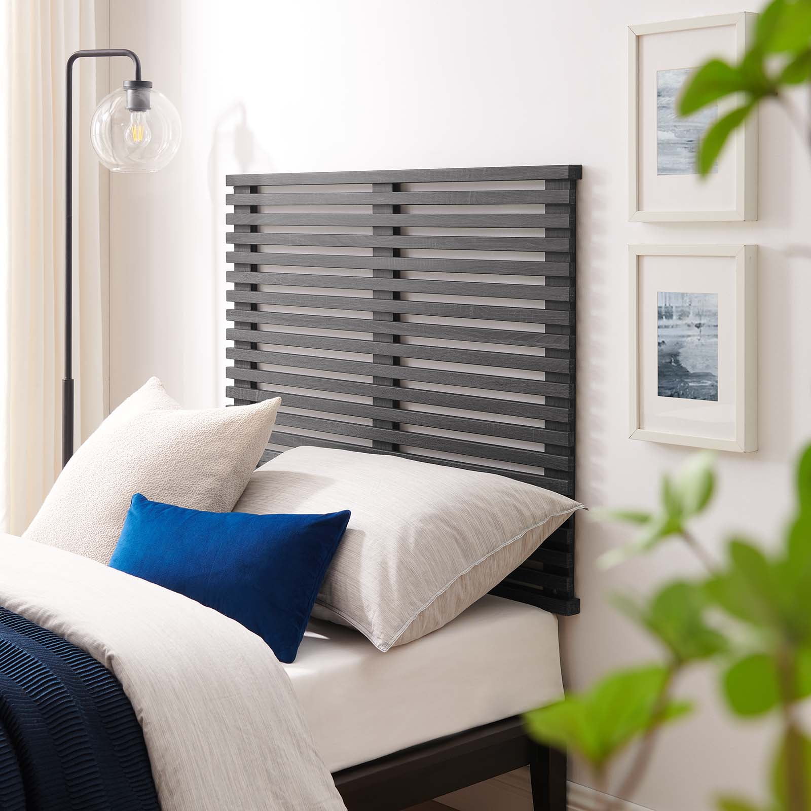 Modway Render Wall Mount Twin Headboard in Charcoal