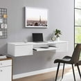 thumbnail image 1 of Modway Render Wall Mount Wood Office Desk in White, 1 of 10