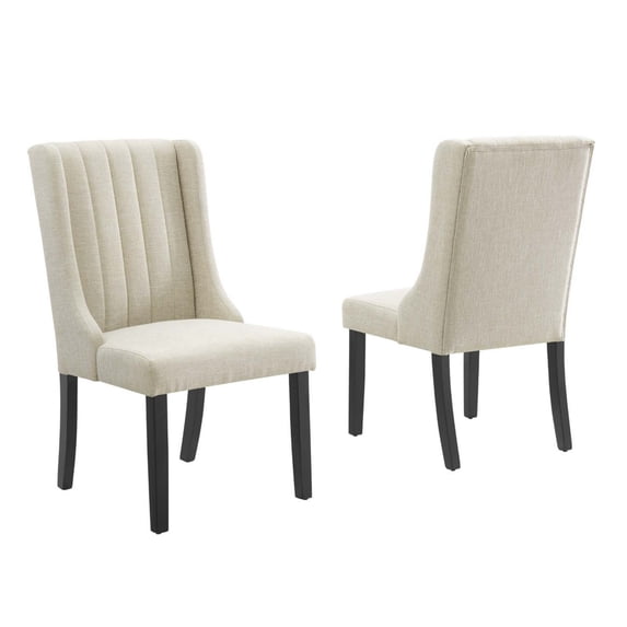 Modway Renew Parsons Fabric Dining Side Chairs - Set of 2 in Beige