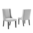 thumbnail image 1 of Modway Renew Parsons Performance Velvet Dining Side Chairs - Set of 2 in Light Gray, 1 of 9