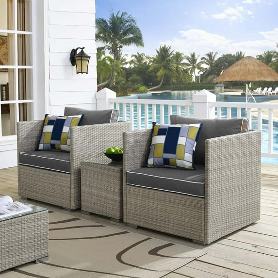 Modway Repose 3 Piece Outdoor Patio Sectional Set