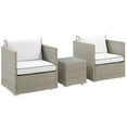 thumbnail image 1 of Modway Repose 3 Piece Outdoor Patio Sectional Set in Light Gray White, 1 of 6