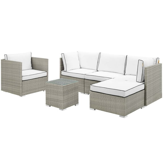 Modway Repose Outdoor Patio 6 Piece Sectional Set, Multiple Colors