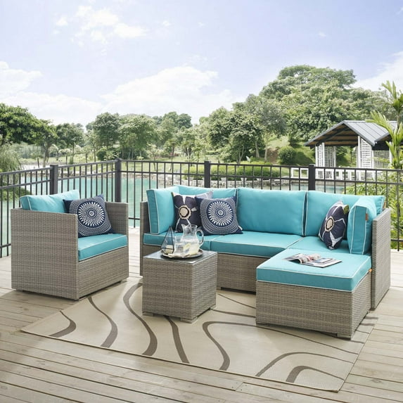 Modway Repose Outdoor Patio 6 Piece Sectional Set, Multiple Colors