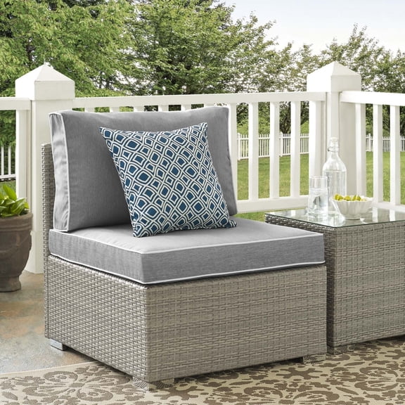 Modway Repose Outdoor Patio Armless Chair in Light Gray Gray