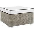 thumbnail image 1 of Modway Repose Outdoor Patio Upholstered Fabric Ottoman in Light Gray White, 1 of 2