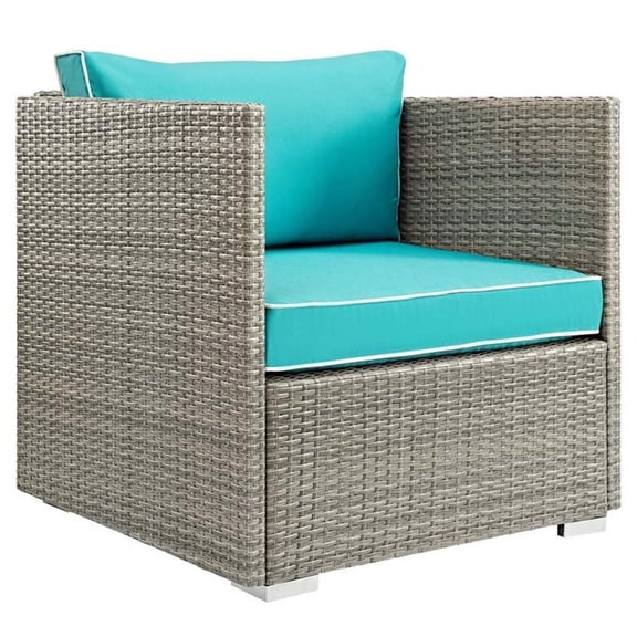 Modway Repose Outdoor Patio Armchair in Light Gray Turquoise