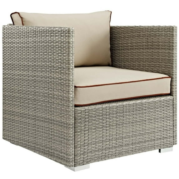 Modway Repose Outdoor Patio Armchair in Light Gray Beige