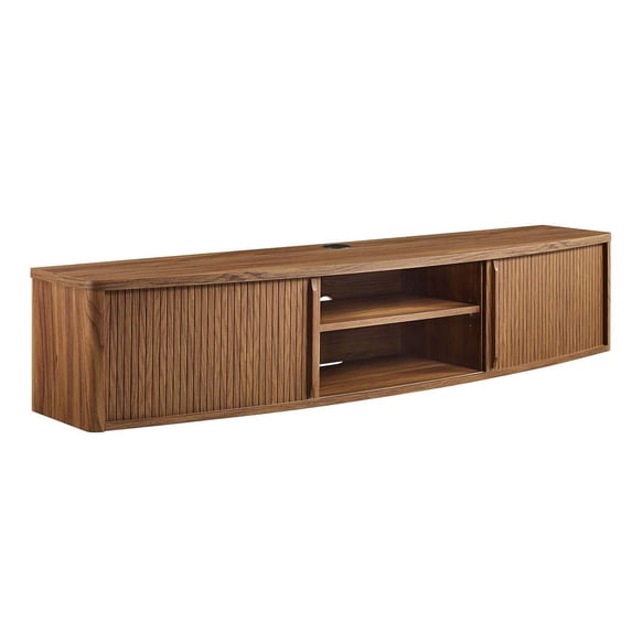 Modway Resonance 60" Wall-Mount TV Stand in Walnut