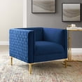 thumbnail image 1 of Modway Resonate Performance Velvet Armchair in Navy, 1 of 9