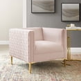 thumbnail image 1 of Modway Resonate Performance Velvet Armchair in Pink, 1 of 10