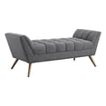 thumbnail image 1 of Modway Response Medium Modern Finely Upholstered Fabric Bench in Gray, 1 of 6