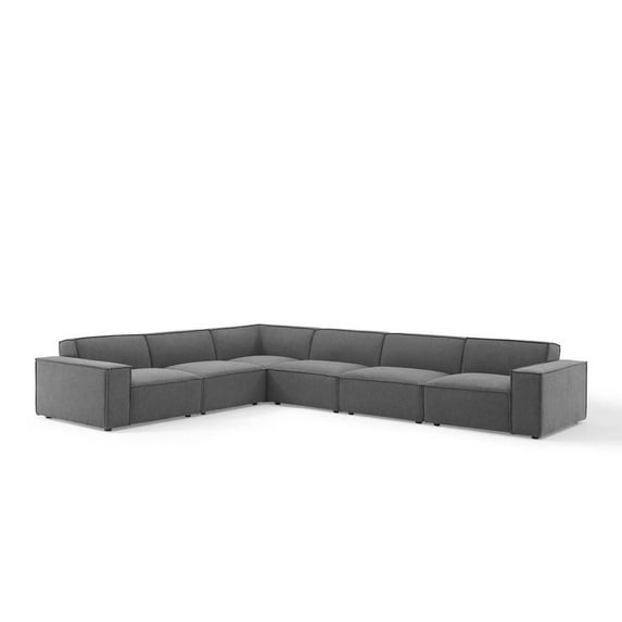 Modway Restore 6-Piece Sectional Sofa in Charcoal