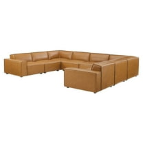 Modway Restore 8-Piece Vegan Leather Sectional Sofa in Tan