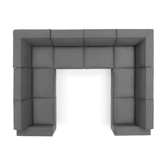 Modway Restore 8-Piece Sectional Sofa in Charcoal