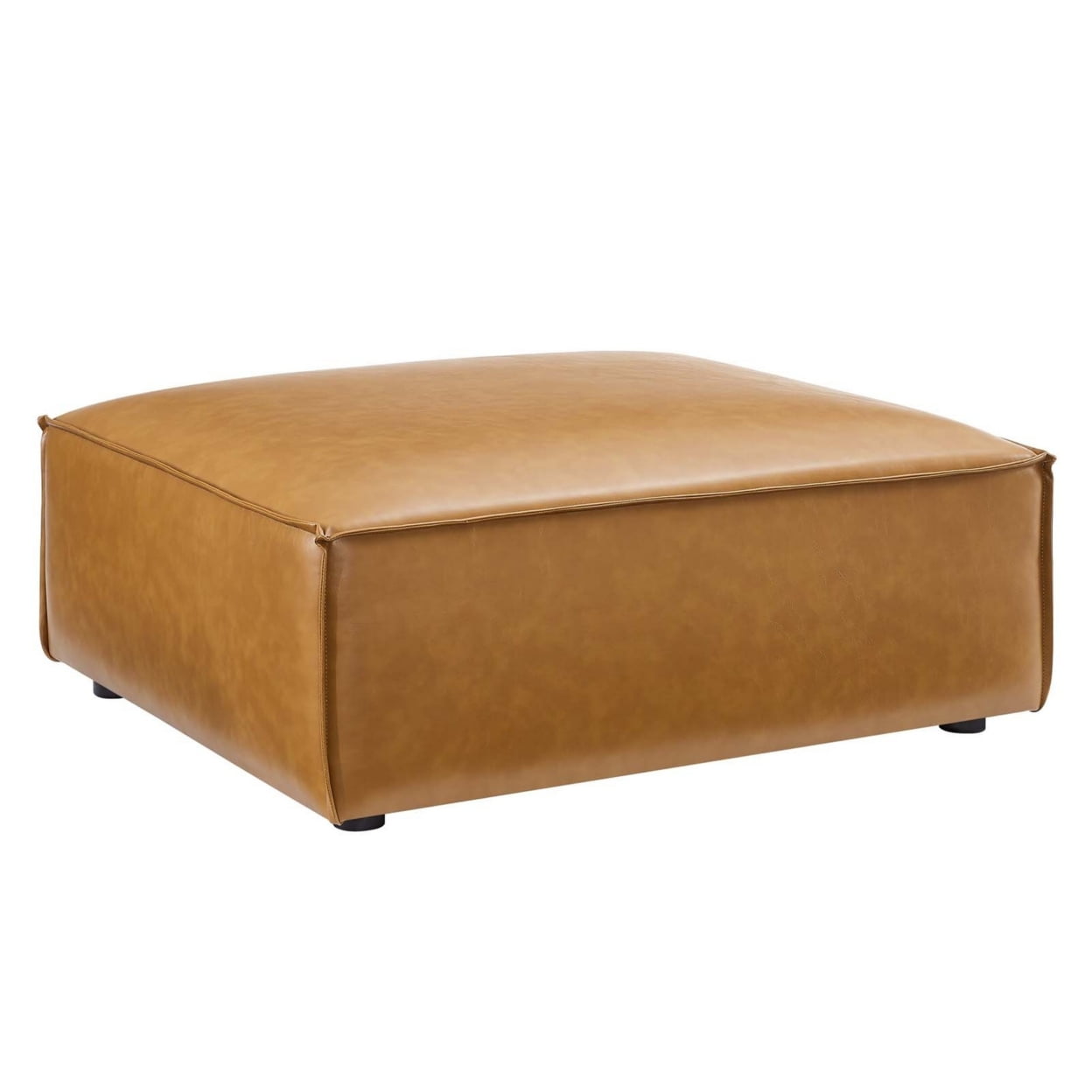 Modway Restore Modern Upholstered Faux Leather Ottoman in Tan Sansujyuku sansujyuku.com