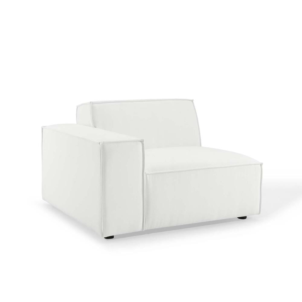 Modway Restore Polyester Fabric Left-Arm Sectional Sofa Chair in White