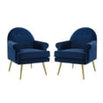 thumbnail image 1 of Modway Revive Armchair Performance Velvet Set of 2 in Navy, 1 of 6
