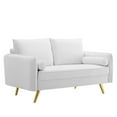 thumbnail image 1 of Modway Revive Modern Performance Velvet Loveseat in White/Gold, 1 of 8