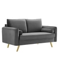thumbnail image 1 of Modway Revive Performance Velvet Loveseat in Gray, 1 of 9