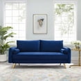 thumbnail image 1 of Modway Revive Performance Velvet Sofa in Navy, 1 of 9