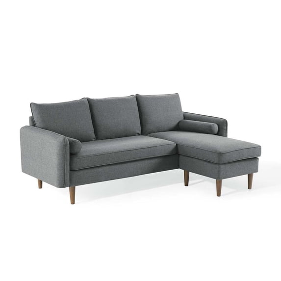 Modway Revive Upholstered Right or Left Sectional Sofa in Gray
