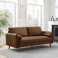 thumbnail image 1 of Modway Revive Upholstered Vegan Leather Sofa in Brown, 1 of 9