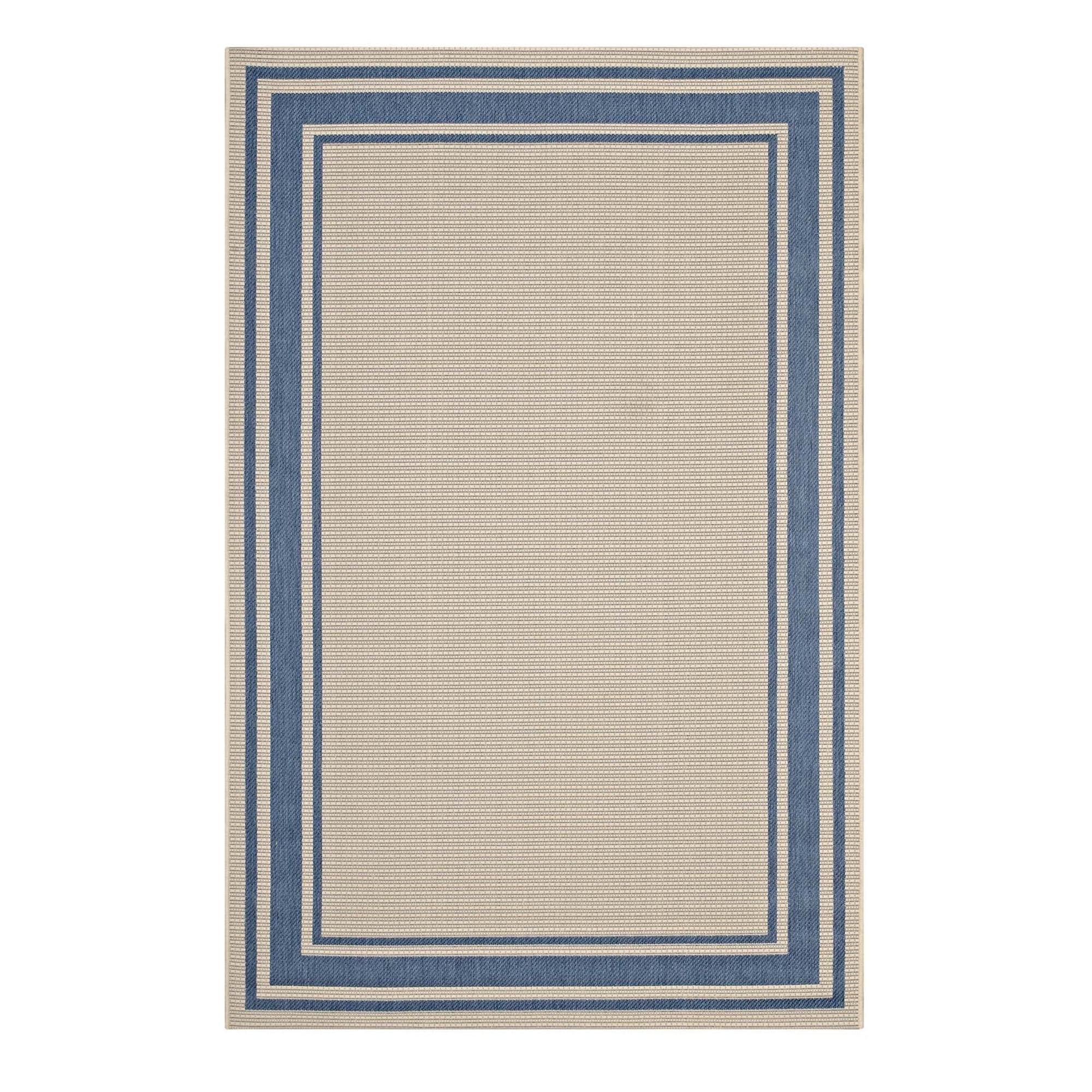 Modway Rim Blue and Beige 5'x8' Easy-Care Outdoor Area Rug