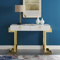 Modway Ring Office Desk in Gold White