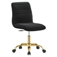 thumbnail image 1 of Modway Ripple Armless Performance Velvet Office Chair in Gold Black, 1 of 9