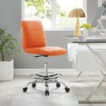 thumbnail image 1 of Modway Ripple Armless Vegan Leather Drafting Chair in Silver Orange, 1 of 9