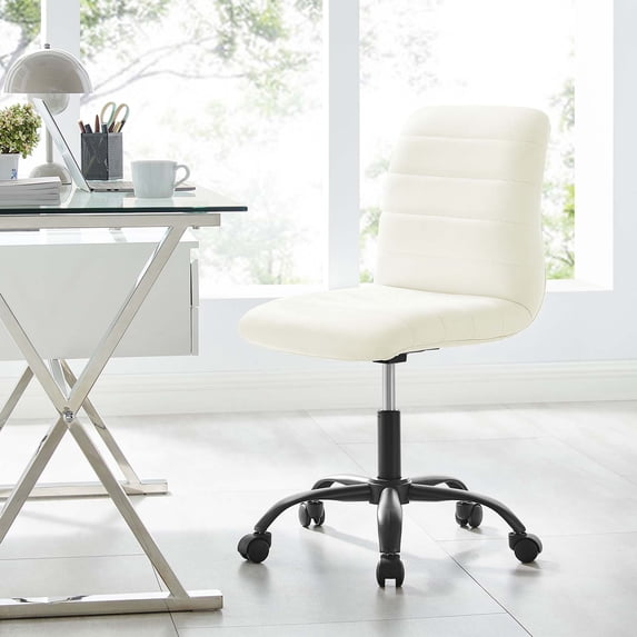 Modway Ripple Armless Vegan Leather Office Chair, Multiple Colors