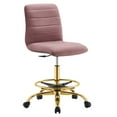 thumbnail image 1 of Modway Ripple Armless Performance Velvet Drafting Chair in Gold Dusty Rose, 1 of 9