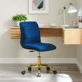 thumbnail image 1 of Modway Ripple Armless Performance Velvet Office Chair in Gold Navy, 1 of 9