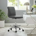 thumbnail image 1 of Modway Ripple Vegan Leather and Metal Armless Drafting Chair in Silver/Gray, 1 of 9