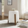 thumbnail image 1 of Riven Upholstered Boucle Fabric Ottoman in Cloud, 1 of 9