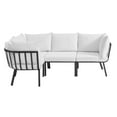 thumbnail image 1 of Modway Riverside 4-Piece Outdoor Patio Aluminum Sectional in Gray/White, 1 of 13